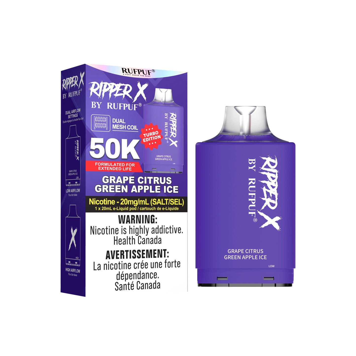 RIPPER X 35K Pod - 20mL Pre-Filled 20 mg/mL Salt Nicotine Pod