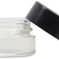7ml Glass Shoulderless Screw Top Jars w/Grooved Anti-Leak Gasket | Essential Oil, Concentrate, Lip Balm or Makeup Containers (Black Lids)
