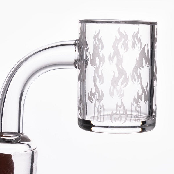 Flame Banger, Flat Top, Clear Joint, 90 Deg, Clear