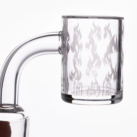 Flame Banger, Flat Top, Clear Joint, 90 Deg, Clear