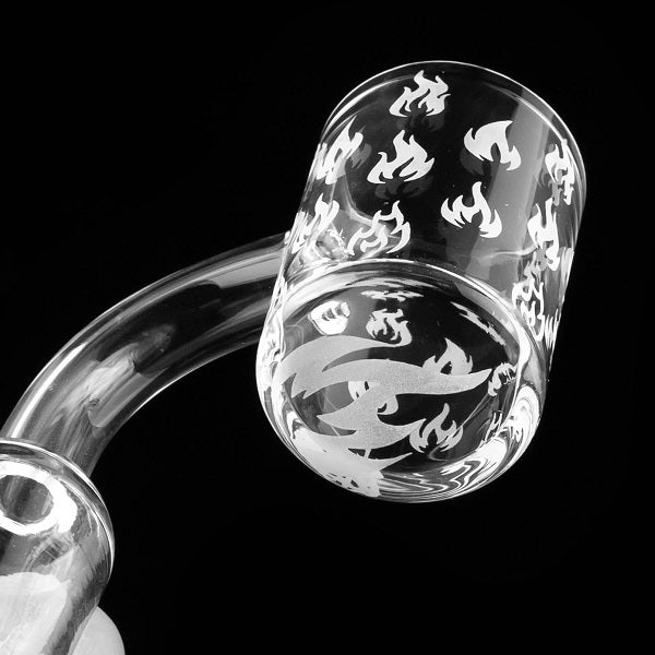 Flame Banger, Flat Top, Clear Joint, 90 Deg, Clear